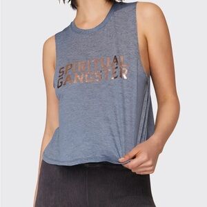 SPIRITUAL GANGSTER SGV Active Crop Tank Top Muscle Tee ActiveWear Yoga Size S
